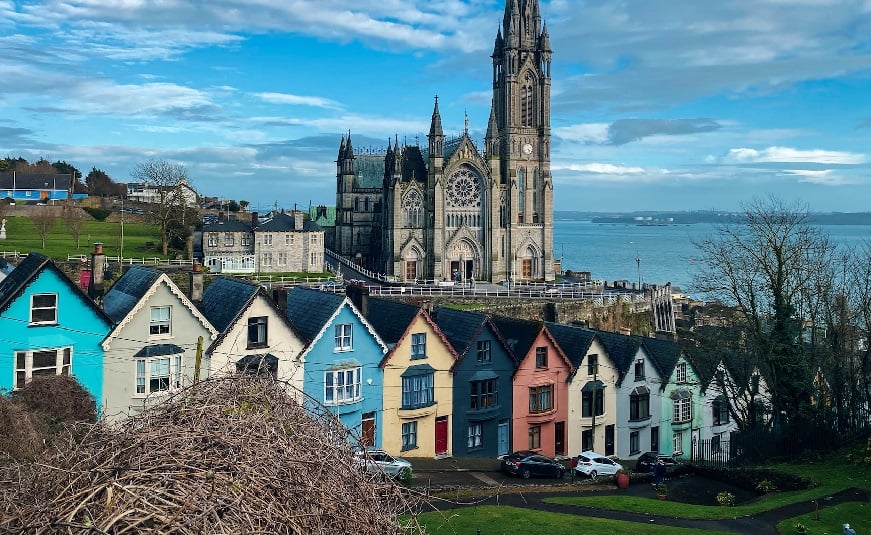 Multi-coloured concrete building in Ireland